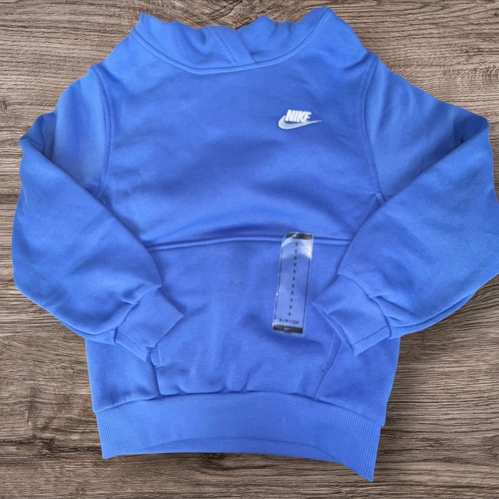 Nike Sportswear Club Fleece Big Kids Pullover Hoodie Comet Blue/White S NWT - Picture 2 of 4